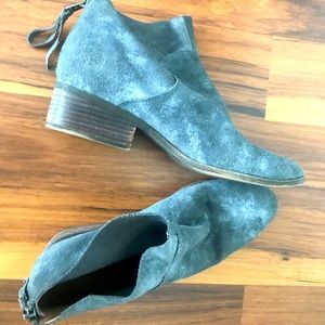 Lucky Brand Suede Silver Ankle Boots